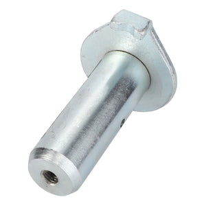 A metallic cylindrical pin with a round base and an attached protrusion, likely a fastening component, is shown. This product is the AGCO Front Loader Pin, featuring a 30 mm diameter and an 84 mm length - model number Acp0304080.