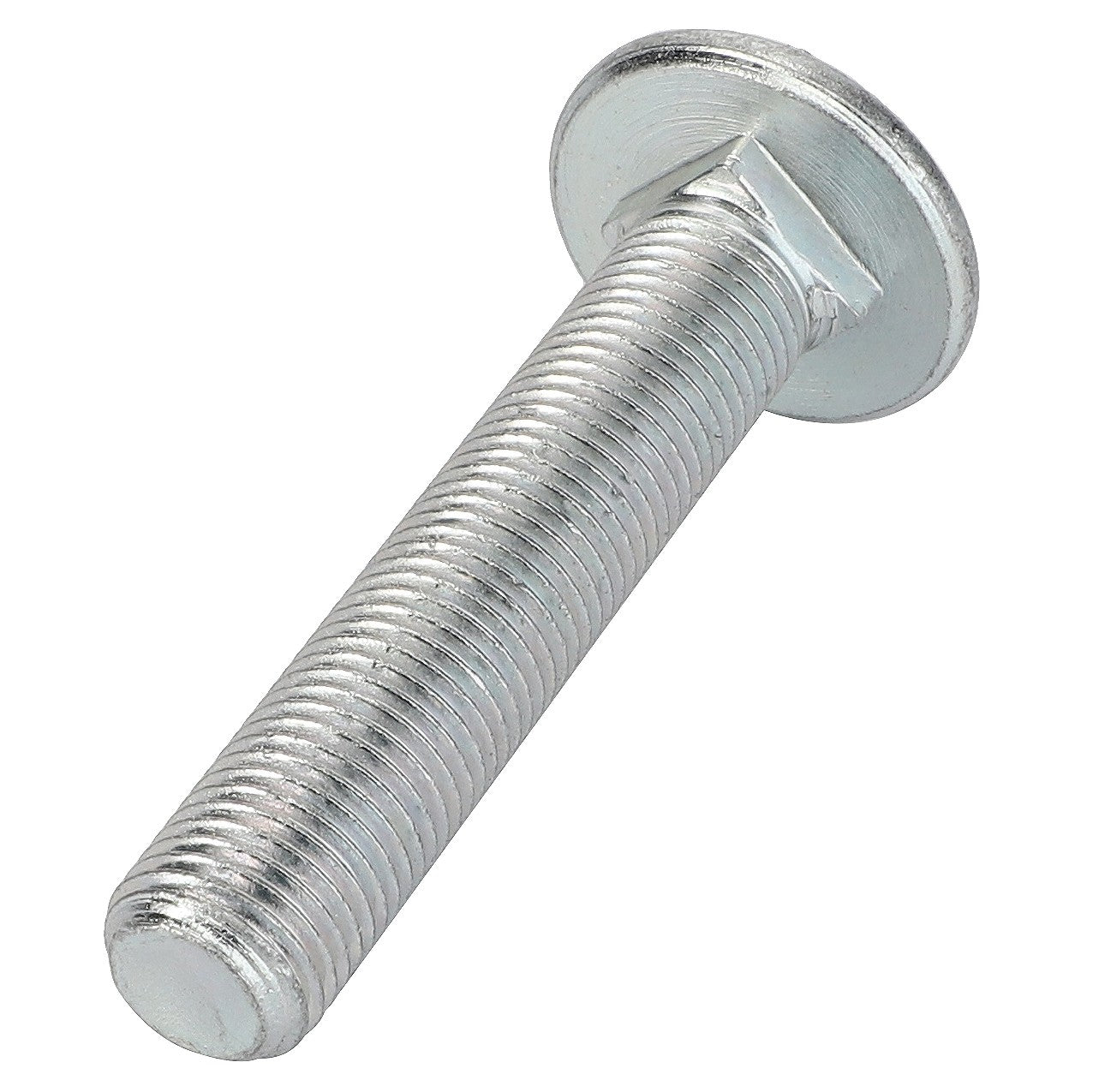 The AGCO Hexagon Flange Bolt - La300115065, a metallic threaded bolt with a round, flat head, is depicted against a pristine white background.