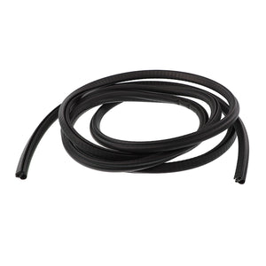 A coiled AGCO | Bulb Seal - Acx2667630 in black rubber lies on a white background, presenting an ideal opportunity to optimize your image for SEO.