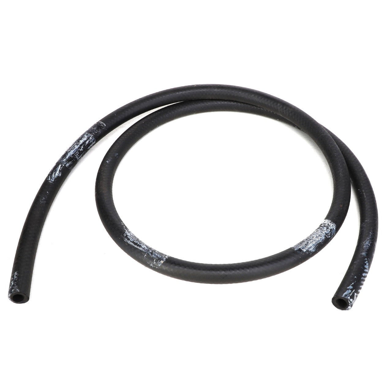 A coiled black rubber hose featuring white markings, identified as AGCO | HYDR. HOSE - AL9031097 from the AGCO brand; no additional product description information is currently available.