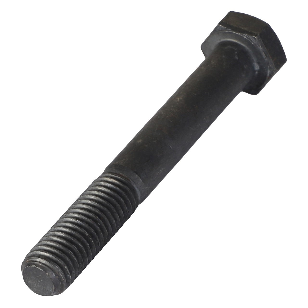 A close-up of the AGCO Hex Cap Screw - Va021100, featuring a black finish and a partially threaded shaft. No current product description available for this product.