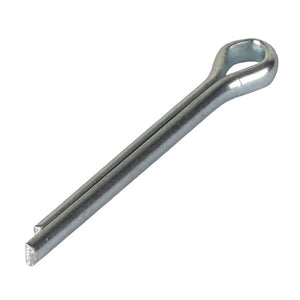 The AGCO Cotter Pin - Acp0037810 is a silver metallic pin featuring a loop at one end and two prongs at the other.