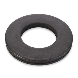 The AGCO | FLAT WASHER - CH5P-8247, a round black rubber washer with a central hole, currently has no available product description information.