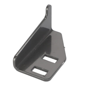 AGCO | Position Sensor - Acx2473670 mounting bracket with a black finish, featuring two rectangular cut-outs on the base and a raised flange with a hole for attachment. No current product description information is available.