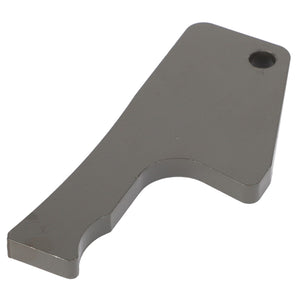 The AGCO Tab Lock - Acx2802530 is a metal lever featuring a curved handle and a hole at one end, commonly utilized in machinery or tools. Further product description information is currently unavailable.