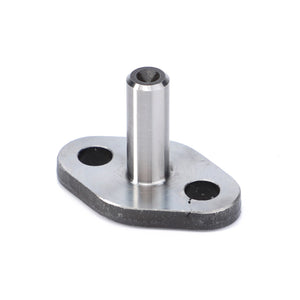 Pin - 180905M1 by AGCO, a metal flange with a central cylindrical protrusion and two circular holes on the base, designed to fit Massey Ferguson machinery.