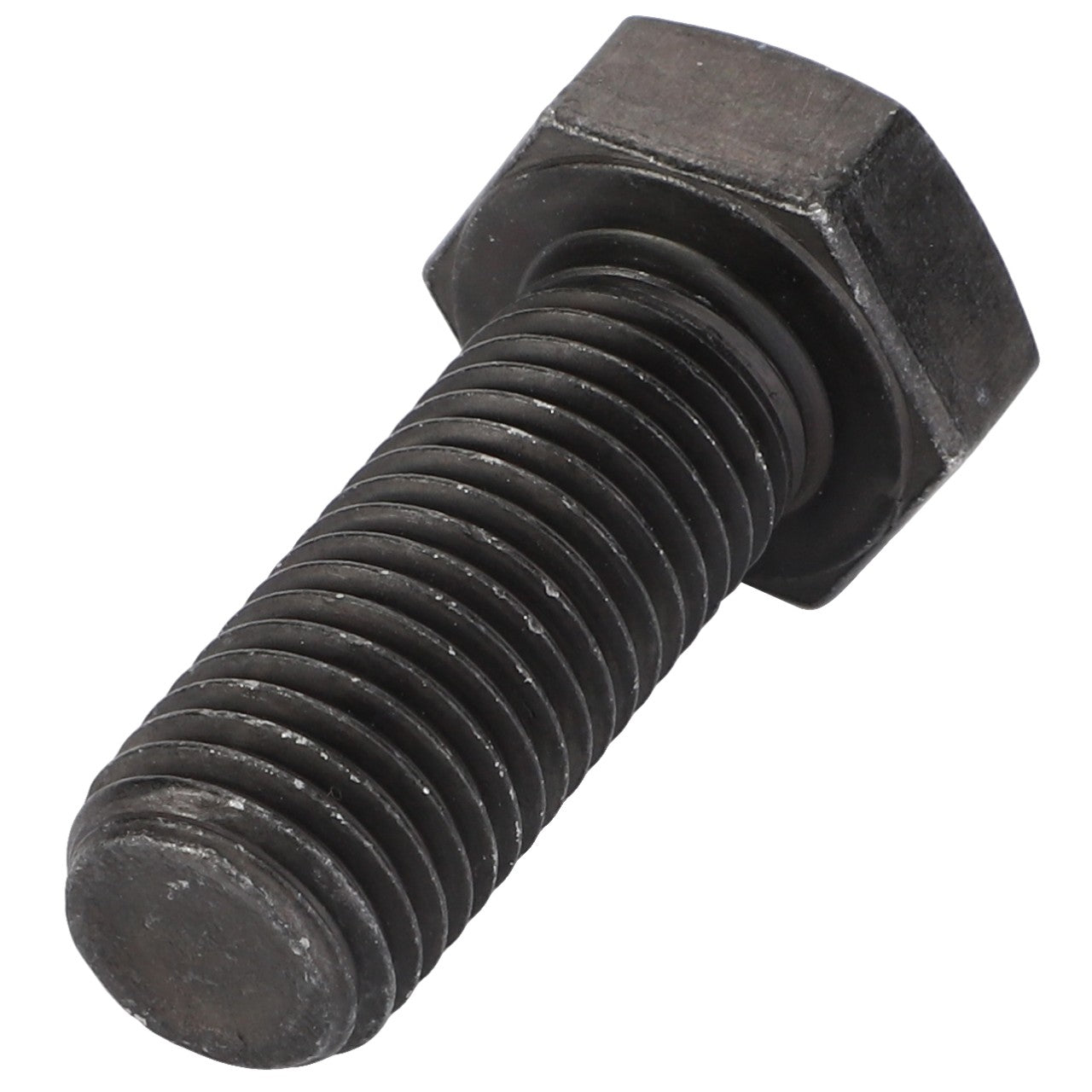 A close-up image of the AGCO Hexagonal Head Bolt - Acw9114140 with a threaded shaft. The metallic bolt, branded by AGCO, is oriented at a slight angle. No current product description information is available.