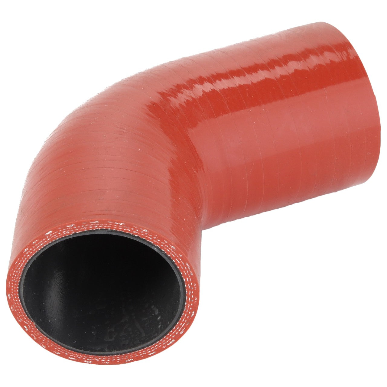 Introducing the AGCO Hose - Acp0421150, a high-quality red 90-degree silicone hose elbow engineered for fluid transfer or air intake in mechanical systems. This premium product from AGCO exceeds expectations in both quality and functionality, offering unmatched performance where no other current descriptions do it justice.