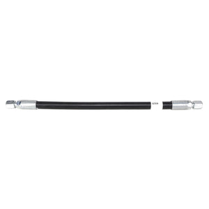 A black AGCO hydraulic hose, model HOSE - AG229248, featuring metal fittings on both ends, photographed against a white background. Currently, no detailed product description information is available.