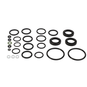 A meticulously arranged grid pattern of various sized rubber O-rings from the AGCO | GASKET KIT - 0.010.2283.1, set against a white background. For any ordering inquiries, please reach out to our support team at AGCO.
