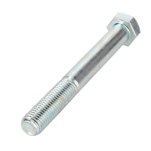 Close-up of a metallic hexagonal bolt, often found in AGCO Parts like the AGCO Bolt, Lower Link Arm - Va021027, featuring threading on the lower half and a smooth upper section, commonly used in hitch components.