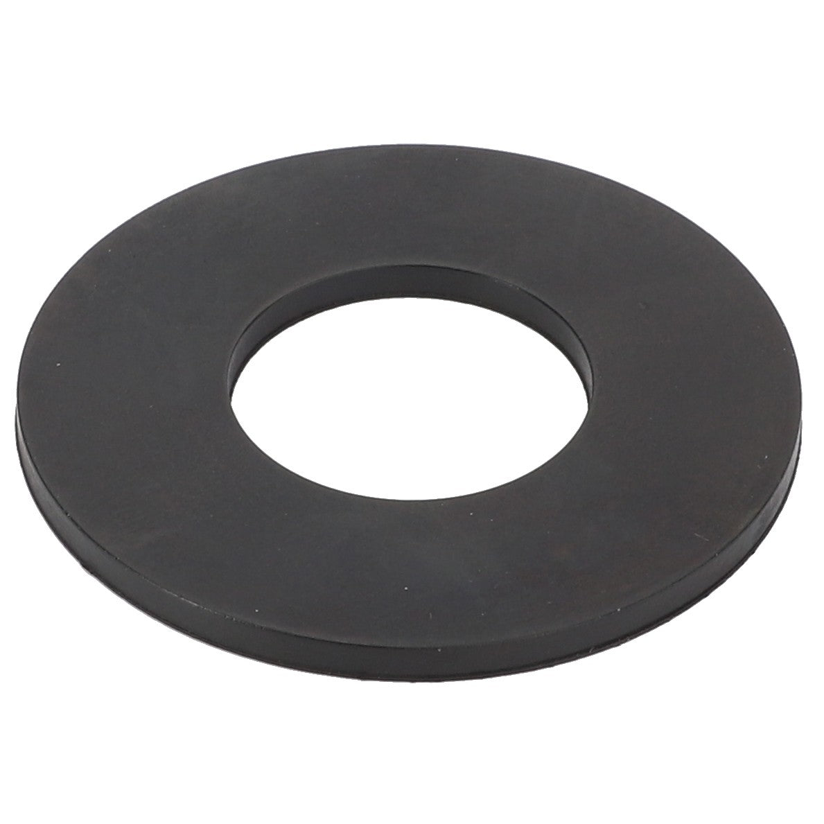 The AGCO | GASKET - 0.010.3480.0 is a flat, circular black rubber washer with a central hole, commonly used as a seal in plumbing and mechanical applications. If you need further details or specifications about this product, please contact support for assistance.