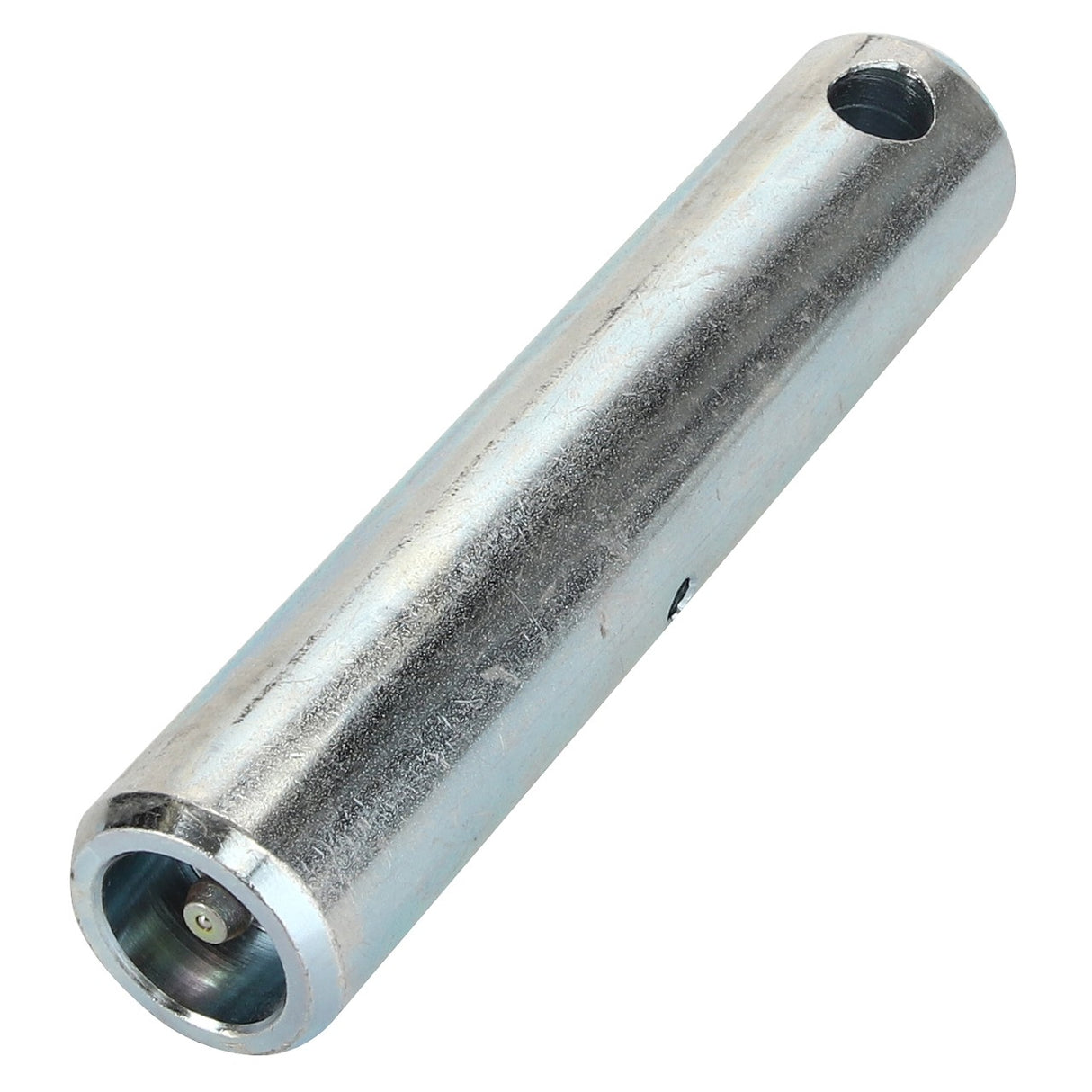 There is no current product description available for the AGCO PIN - AL1116429, a cylindrical metallic tool with holes on either end, likely designed for a specific mechanical or industrial application.