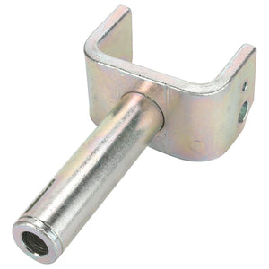 The AGCO Pin - La321980250 is a robust metallic U-bolt featuring a cylindrical shaft and threaded hole, designed for securely fastening various objects or structures together with ease and efficiency.