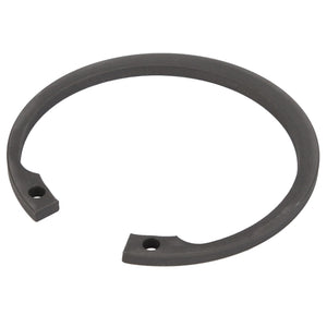 A black circular snap ring, specifically the AGCO Circlip - Acp0442930, with two holes at the ends is placed on a white background. No current product description available.