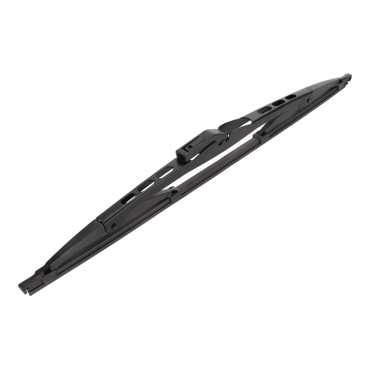 Introducing the AGCO Wiper Blade - 0.010.1826.0, a black windshield wiper blade featuring a standard frame and mounting hardware, expertly designed for vehicle use. For more details, please contact our support team.