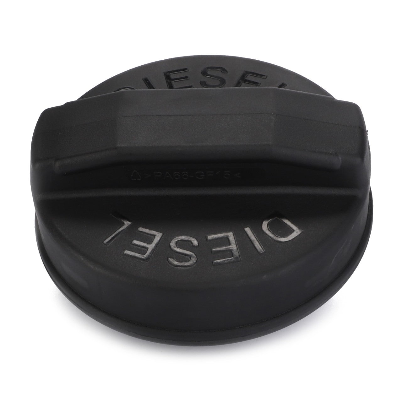 A black plastic AGCO tank cap (product number 3824202M91) with the word "DIESEL" embossed in white twice on the top surface, designed to fit Fendt and Valtra models.