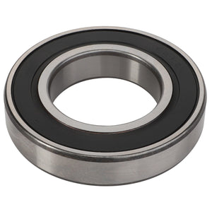 The AGCO Bearing - La28996590 is a metal ball bearing featuring black rubber seals on both sides, commonly utilized to reduce friction in machinery. No further product description is available beyond these characteristics.