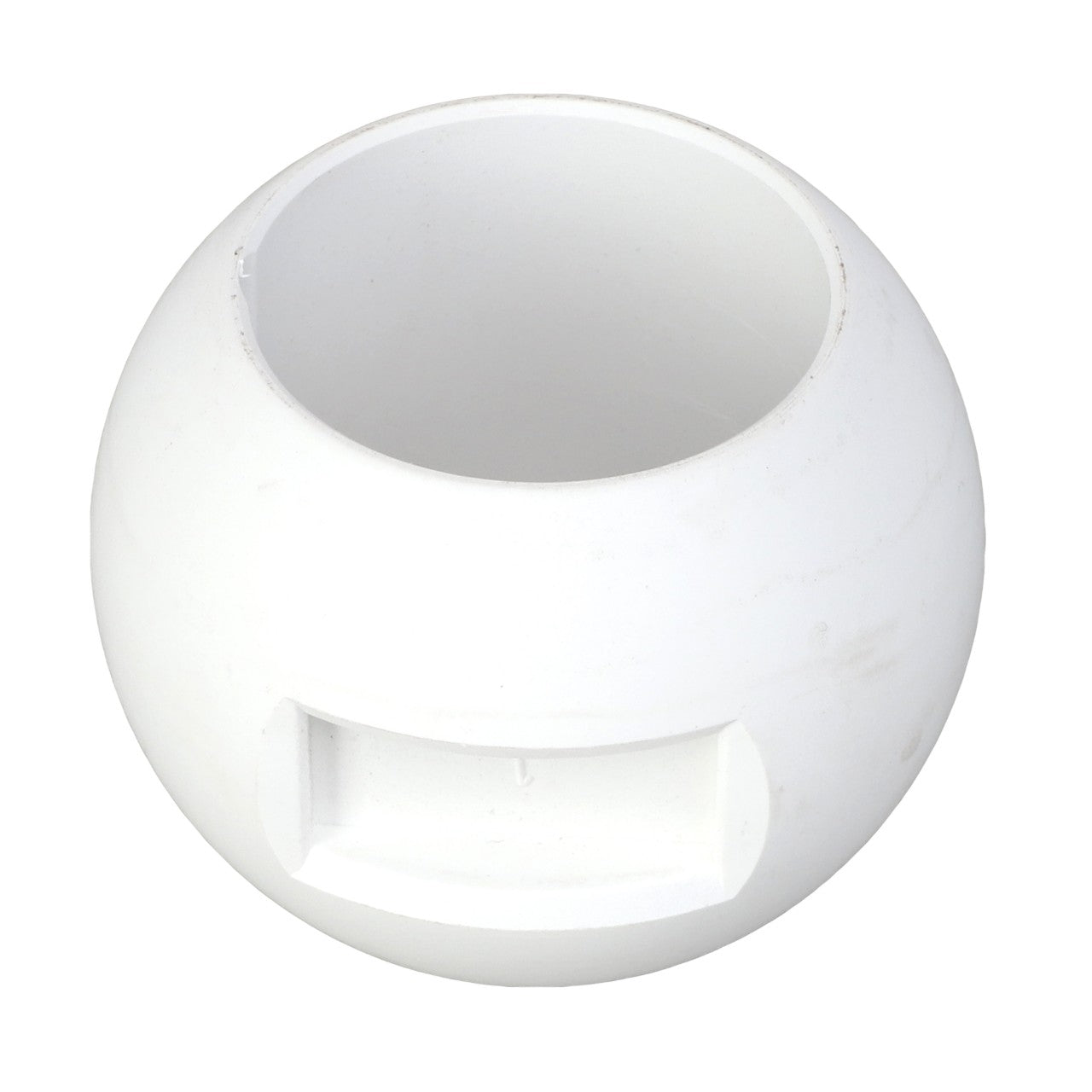 The AGCO | Ball Valve - Ag000794, a white spherical object featuring an open top and a rectangular cutout on one side, currently has no product description available.