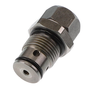 AGCO | PRESSURE VALVE - AL521259 is a metallic hexagonal bolt equipped with a threaded body and circular holes on its side, featuring an O-ring near the base. Specific product description information is currently unavailable.