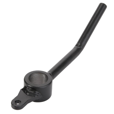 Currently, there is no detailed product description available for the AGCO | Lever - Acp0337480 by AGCO. This black metal lever features a circular base with a hole and an extended handle that has a slight bend at the end.