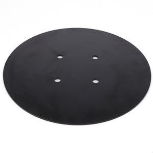 Introducing the AGCO Blade, a 10-inch round, black rubber disc with four evenly spaced holes in the center—ideal for various applications. If you have any questions or need assistance with ordering the AGCO Blade (ACP0016990), our support team is here to help.