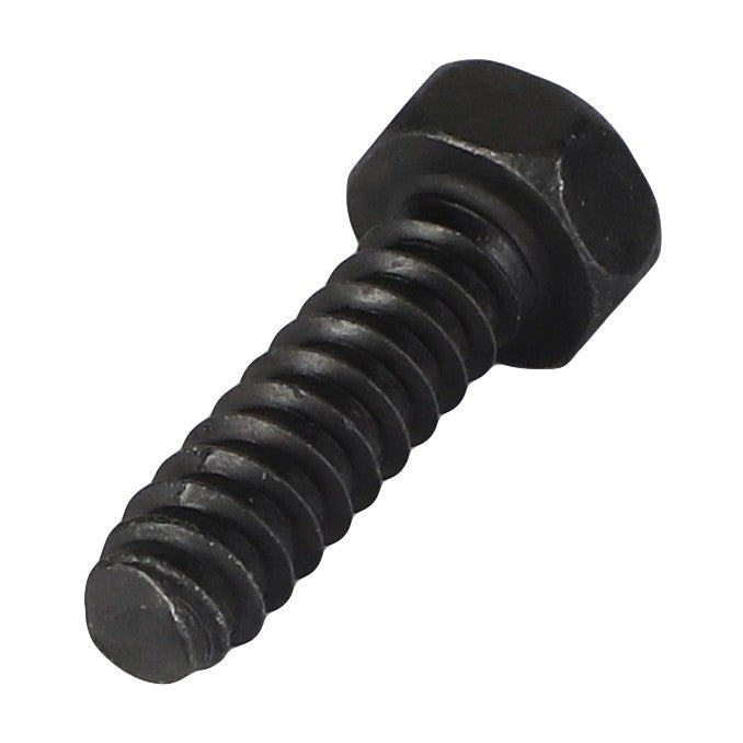 A close-up image of the AGCO Hex Tapping Screw - Acw2920440, featuring a black metal finish with a threaded shank and a hexagonal head. No current product description information is available for this item.