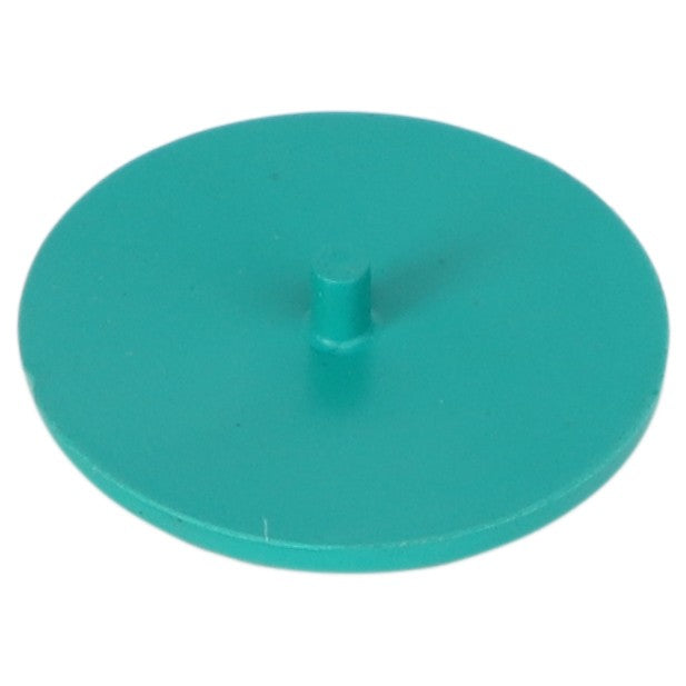 The AGCO | DIAPHRAGM - AG334233 is a green circular plastic disc featuring a small cylindrical peg in the center. No current product description available.