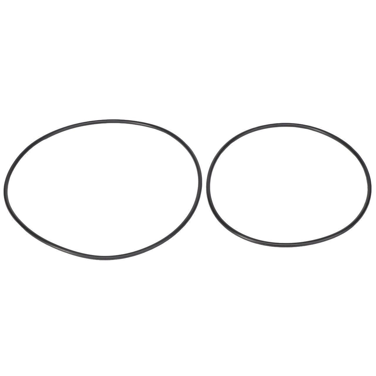 Two black rubber gaskets, one larger and one smaller, placed side by side on a white background. Product: AGCO | SEAL KIT - AG335177 by AGCO. No current product description information is available.
