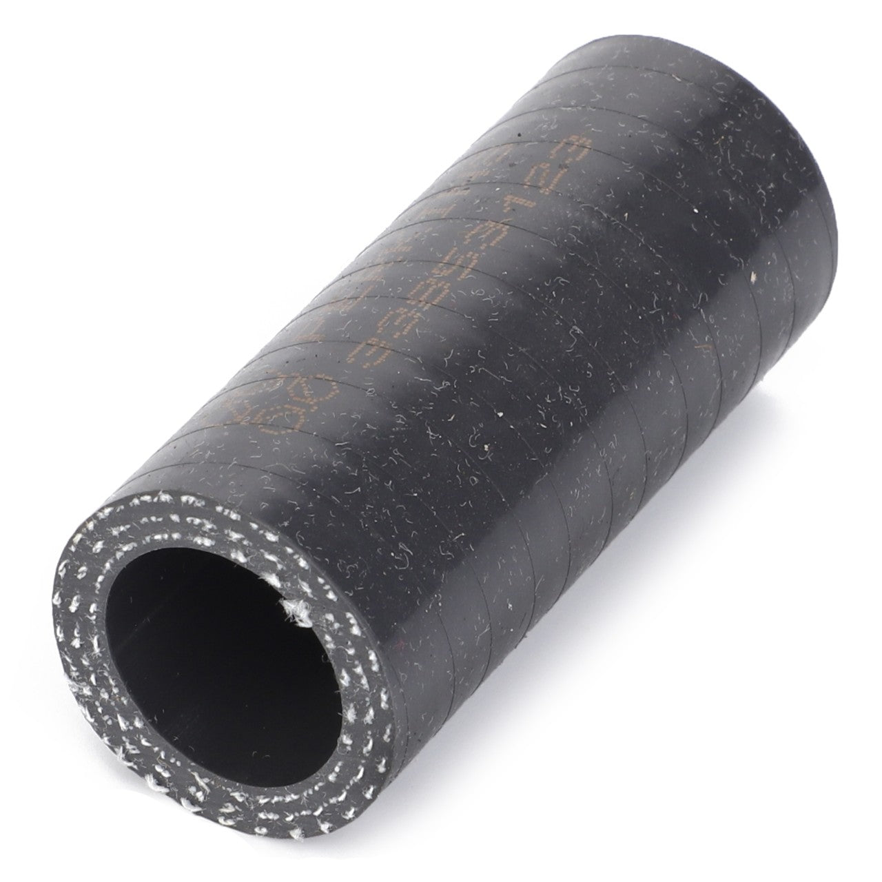 A black, cylindrical rubber hose segment with a textured outer surface and hollow interior, perfect for Massey Ferguson 2WD/4WD models. Product Name: AGCO | Hose - 4222239M1 by AGCO.