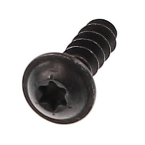 Close-up of the AGCO | Self-Tapping Screw - Acx3000500, a black Torx screw with a round head and threaded shaft, designed for use with a Torx screwdriver. No current product description information is available.