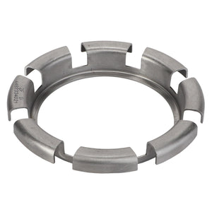 The AGCO | CAGE - F743300021510, a metal ring designed with six evenly spaced, slightly curved tabs extending outward from its circumference, lacks an available product description.