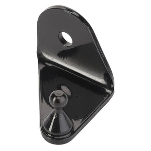 The AGCO RIGHT HAND BRACKET - 0.010.6270.2 is a black metal bracket featuring a small peg at one end and a hole at the other, suitable for versatile applications. For more details, please contact our support team.