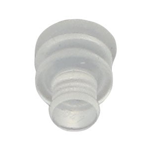 A transparent plastic bottle cap featuring a secure threaded design, known as the AGCO | PLUG SEAL - AG128921 by AGCO.