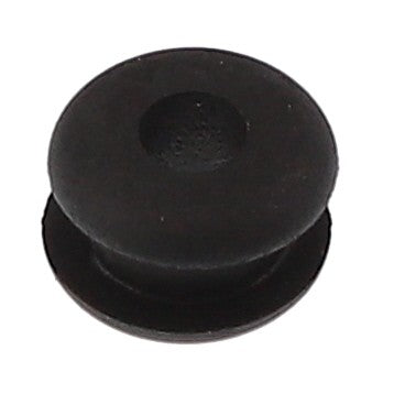 The AGCO GROMMET - AG718291 is a round black plastic push button cap with a flat top and a circular base, seamlessly fitting into your device.