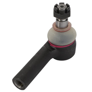 Image of an AGCO LEFT HAND TOGGLE - 0.010.3009.0 black automotive tie rod end with a ball joint and securing nut. For further details, please refer to the product description or contact our support team for assistance.