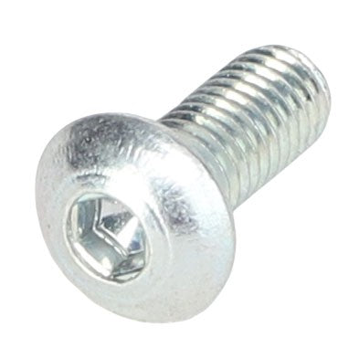 A close-up image of a meticulously crafted AGCO | Button Head Screw - Acw1861030 with a round, flat head.