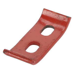 The AGCO | Collar - La321965350 by AGCO is a red metal pry bar designed with two grip holes, featuring both a tapered end and a flat end for leverage.