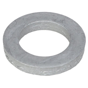 A simple gray flat washer made of metal with a circular shape and a central hole, viewed from an angle against a white background—a detailed product depiction of the AGCO | Flat Washer - Acw1628380 by the brand AGCO. No important SEO keywords can be identified from this image alone.