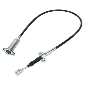 A flexible metal cable with connectors on both ends, specifically used as a throttle or control cable in machinery or vehicles, such as Valtra Models, is the AGCO Cable, Hydraulics (Part Number: 3784366M1).