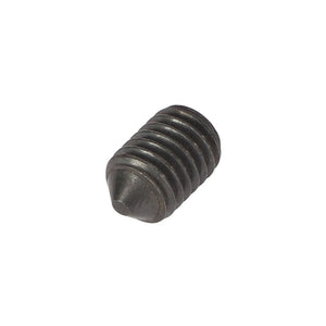 An image of the AGCO SETSCREW - AL5005433, a small metal set screw with a conical tip and helical threads, is provided. No current product description information is available for this item.