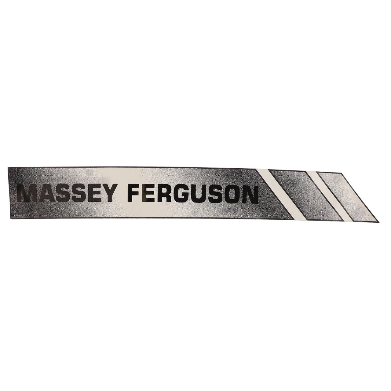 A decal labeled "AGCO | Massey Ferguson Decal - Acp0299540" featuring the words "Massey Ferguson" alongside a striking black and gray geometric design on the right.