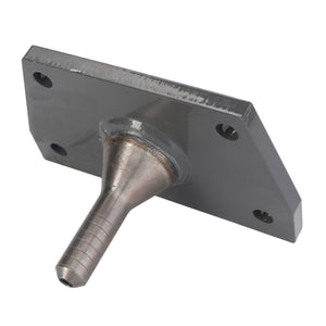 The AGCO Bracket - D28480081 is a metal bracket featuring a cylindrical protrusion and four mounting holes. No current product description information is available.