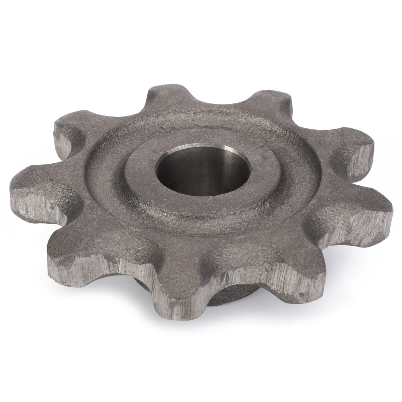 AGCO's Sprocket, Grain and Return Elevator (D28580448): A metal sprocket featuring a central hole and eight teeth, engineered for optimal performance in machinery.