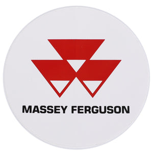 Logo of Massey Ferguson, featured on the AGCO Decal AL11134979, displaying three interlocking red triangles above the text "MASSEY FERGUSON" on a white background, highlighting their dedication to Agricultural Engineering.