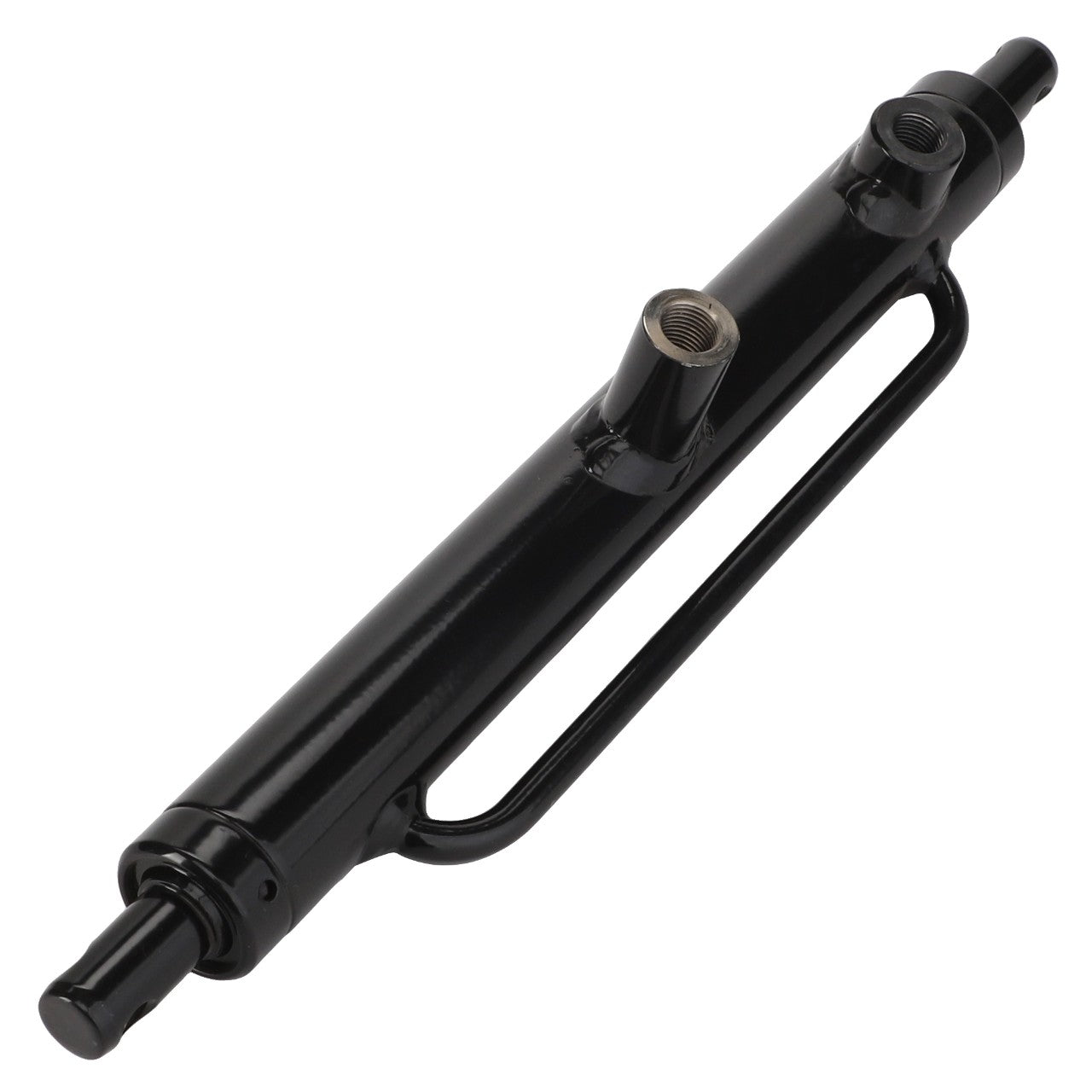 A black hydraulic cylinder branded as AGCO (Model: CYLINDER - AL798010), featuring two threaded ports and a handle attached to the side. No additional product description information is available at this time.