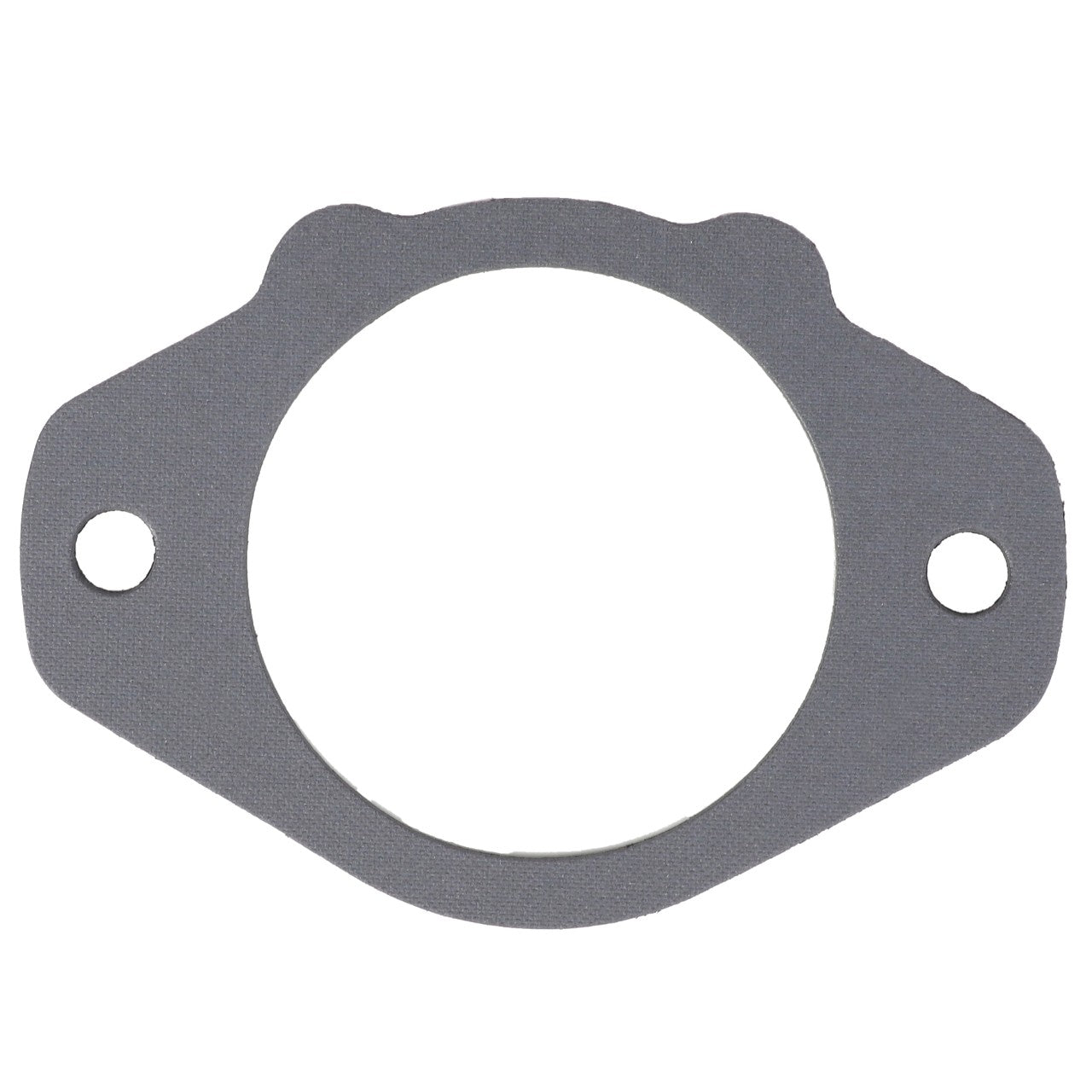 The AGCO PUMP GASKET - AG334459 by AGCO is a gray, oval-shaped gasket with a large central opening and two small holes on either side. Currently, no additional product description information is available.