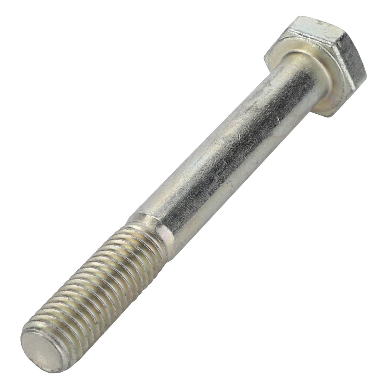 A hex bolt with a partially threaded shank and a hexagonal head, displayed against a white background. Product: AGCO | Hexagonal Head Bolt - Fel107596. No current product description available.