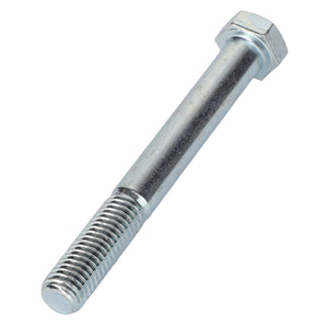 A close-up image of the AGCO HEX CAP SCREW - AL5002114, featuring a threaded shaft and hexagonal head, showcased from a slightly angled perspective against a plain white background, captures the precision and quality of this AGCO hardware.