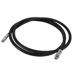 A coiled black hose with metallic connectors on both ends, sold as AGCO | Hydraulic Hose - Acp0019920 and branded by AGCO, currently marked as 'No Current Product Description Available.'